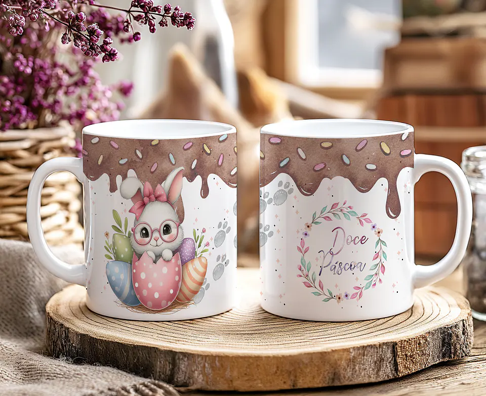 10 Artes para Caneca Doce Páscoa Arquivo Editável 2