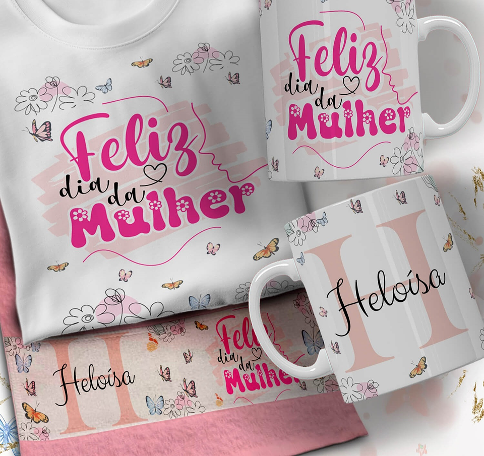 66 Artes para Caneca Camisa e Toalhinha Dia das Mulheres Arquivo em Editável  10