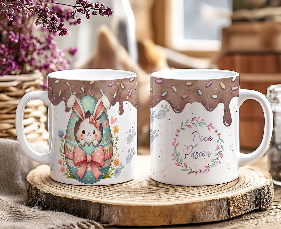 10 Artes para Caneca Doce Páscoa Arquivo Editável 3