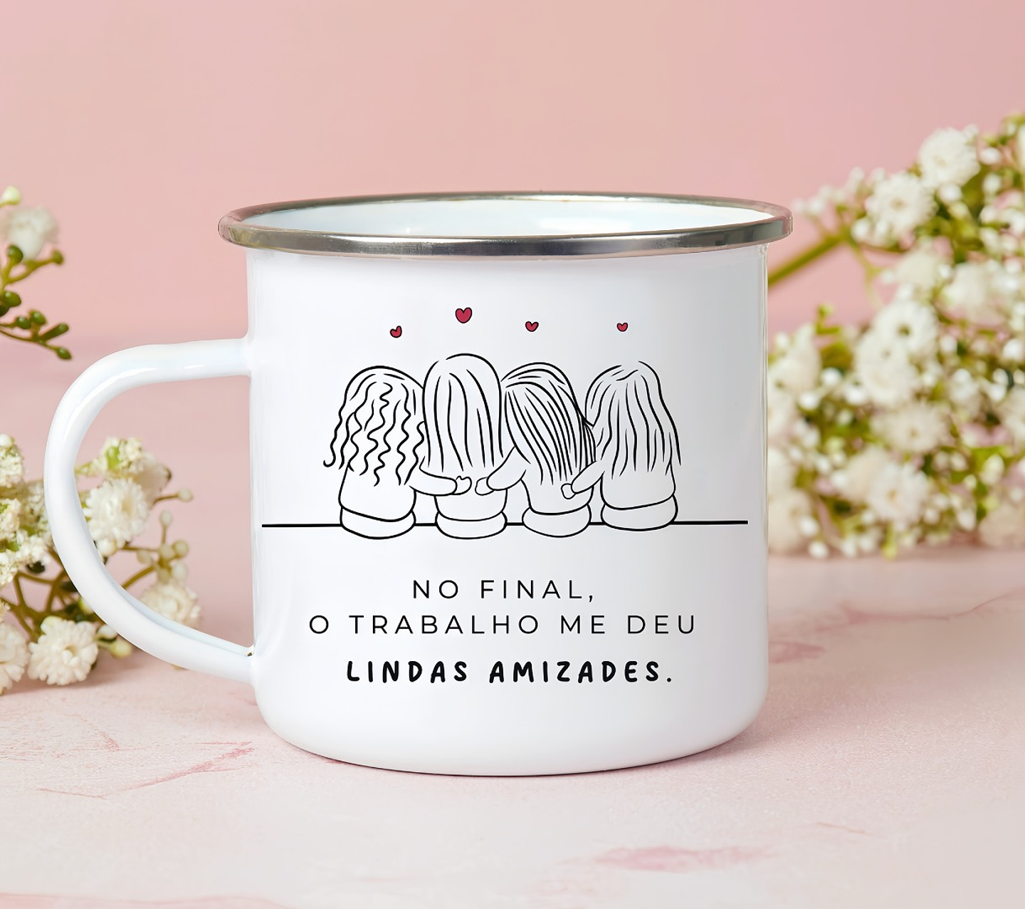 Artes Caneca O trabalho me deu boas amizades Arquivo em Jpg  2