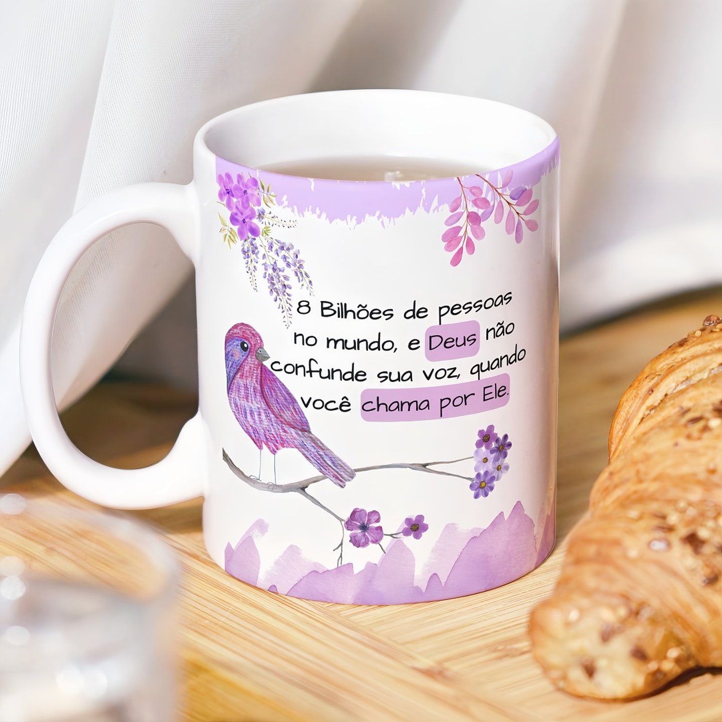 Artes Caneca 8 Bilhões de pessoas no mundo, e Deus não confunde sua voz, quando você chama por ele. Arquivo em Jpg 1