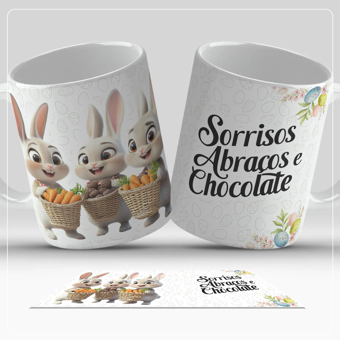 12 Artes para Caneca Páscoa Coelhinhos Arquivo em Jpg 2