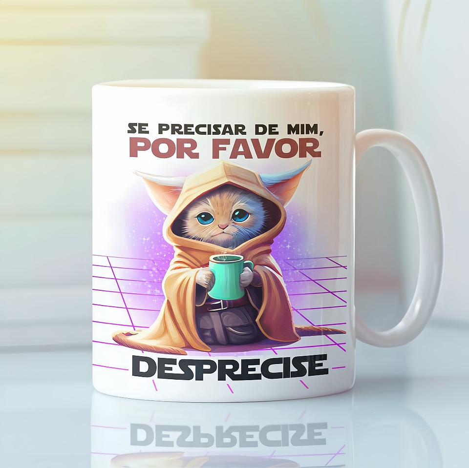 Arte para Caneca Gatinho Se precisar de mim, por favor desprecise Arquivo em Jpg  1