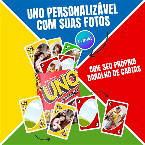 UNO Personalizado Editavel no Canva Adicione Suas Fotos e Frases Favoritas! Crie e Personalize Agora Mesmo!