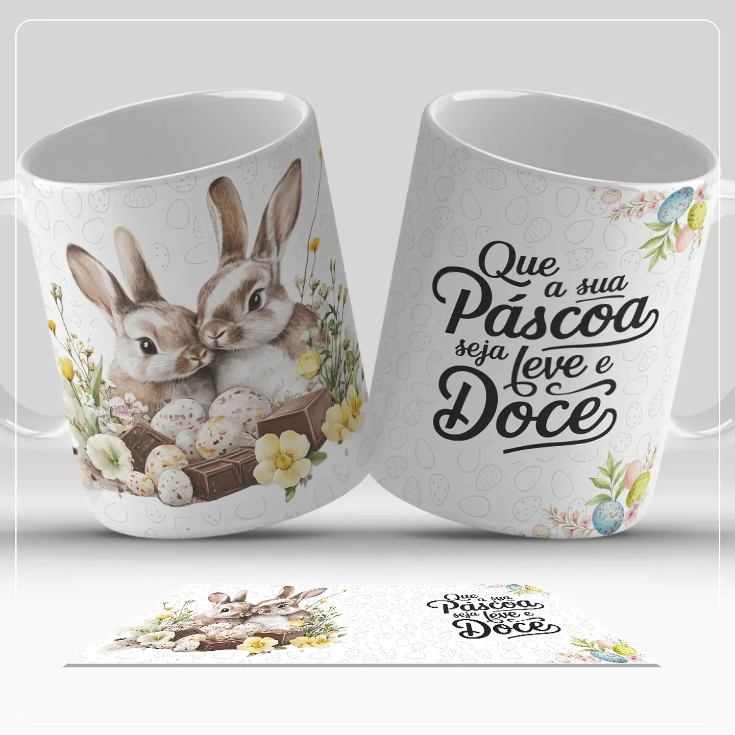 12 Artes para Caneca Páscoa Coelhinhos Arquivo em Jpg 4