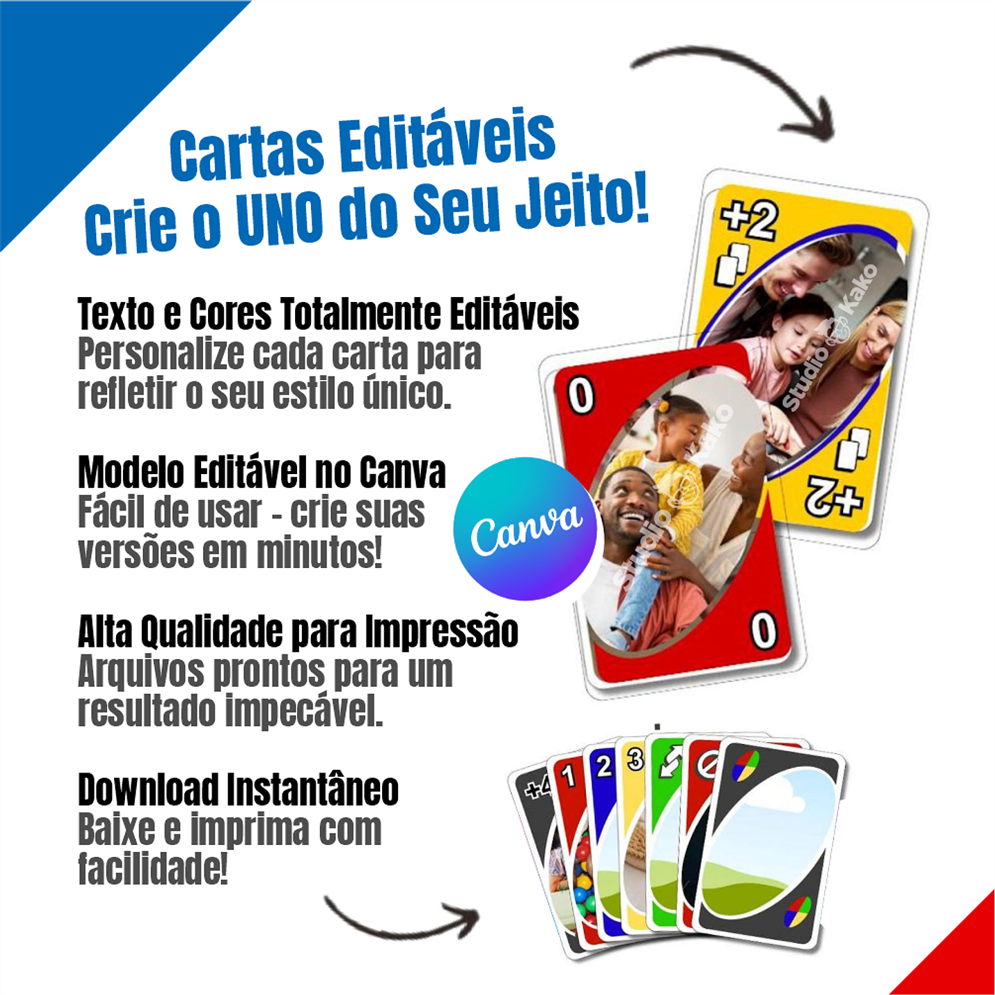 UNO Personalizado Editavel no Canva Adicione Suas Fotos e Frases Favoritas! Crie e Personalize Agora Mesmo! 3