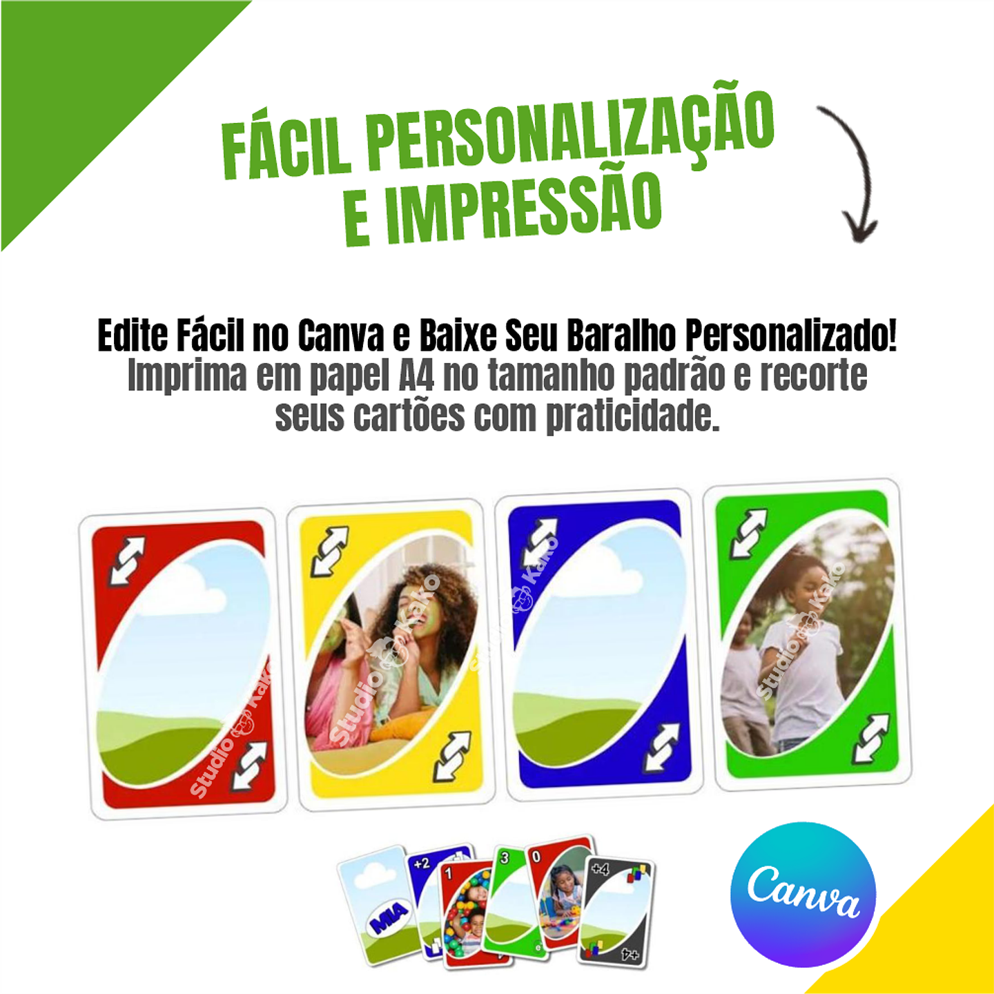 UNO Personalizado Editavel no Canva Adicione Suas Fotos e Frases Favoritas! Crie e Personalize Agora Mesmo! 4