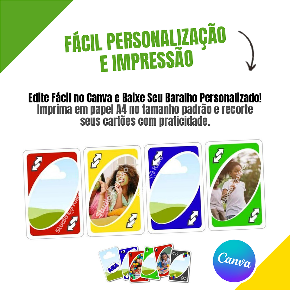 UNO Personalizado Editavel no Canva Adicione Suas Fotos e Frases Favoritas! Crie e Personalize Agora Mesmo! 4