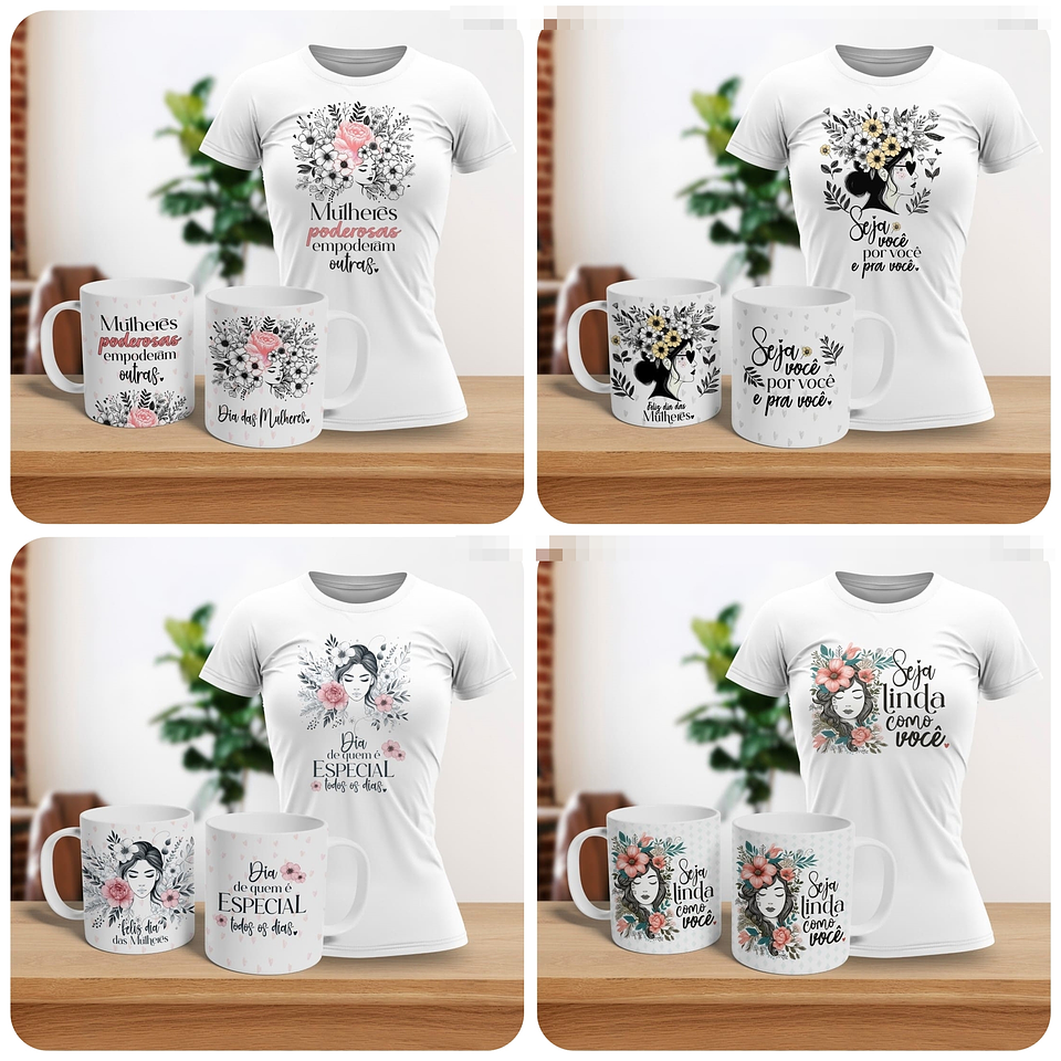 10 Artes para Caneca e Camisa Dia das Mulheres Arquivo Editável  12