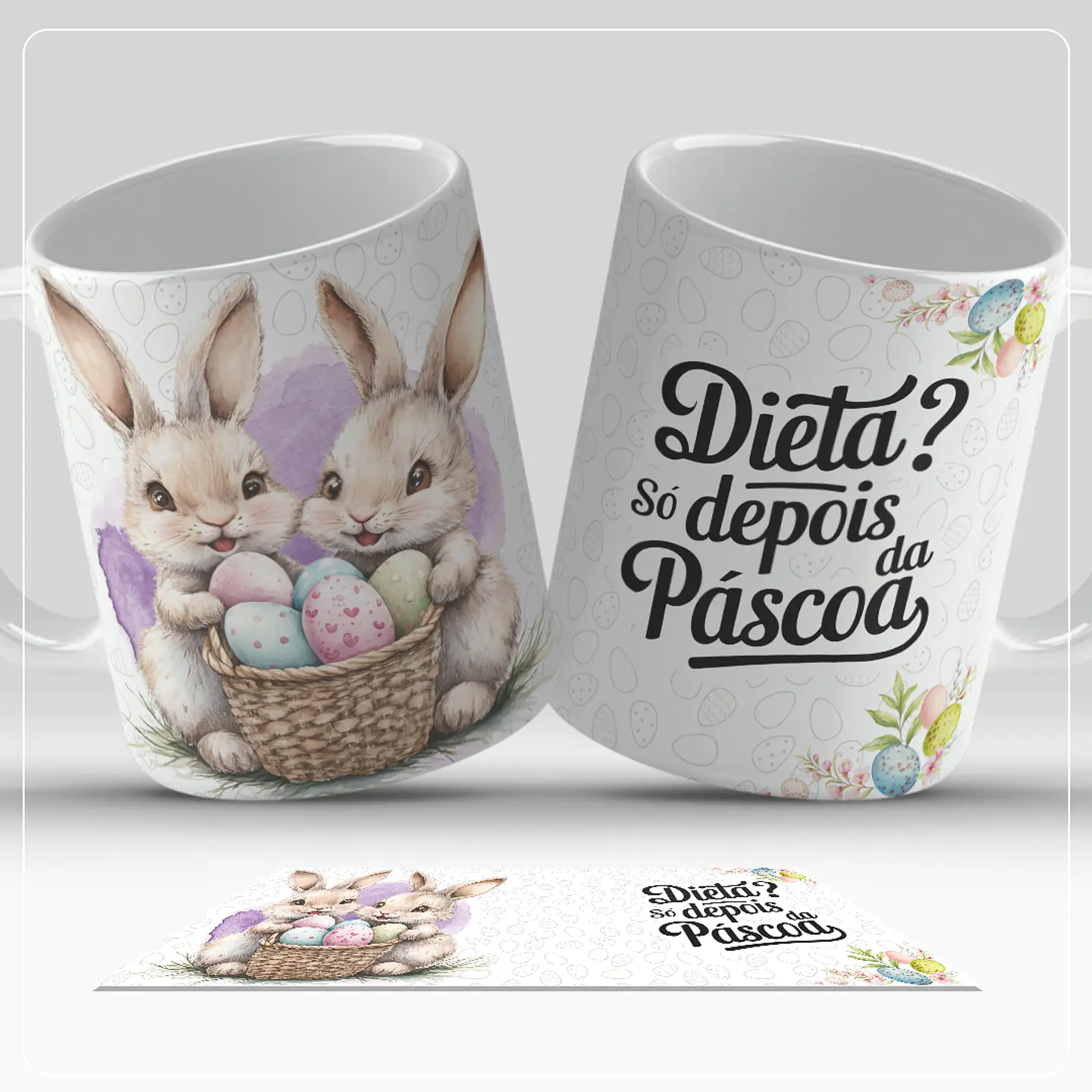 12 Artes para Caneca Páscoa Coelhinhos Arquivo em Jpg 6