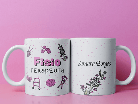 Arte para Caneca Profissão Fisioterapia Arquivo em Jpg