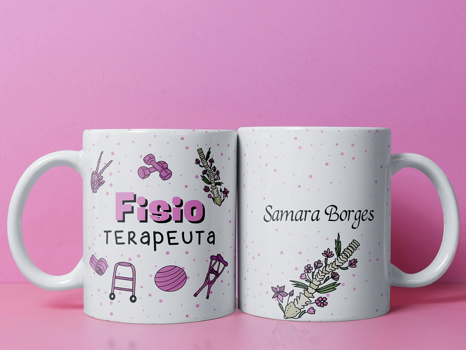 Arte para Caneca Profissão Fisioterapia Arquivo em Jpg 1