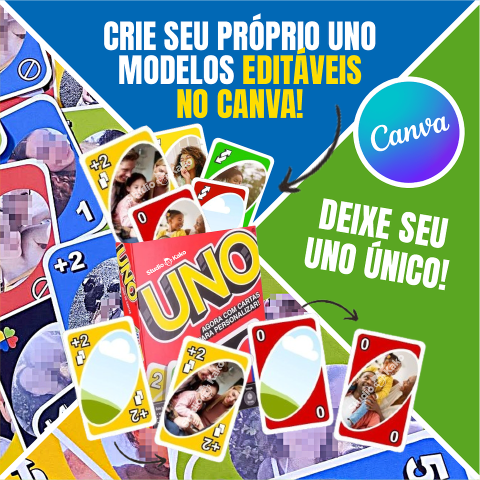 UNO Personalizado Editavel no Canva Adicione Suas Fotos e Frases Favoritas! Crie e Personalize Agora Mesmo! 5