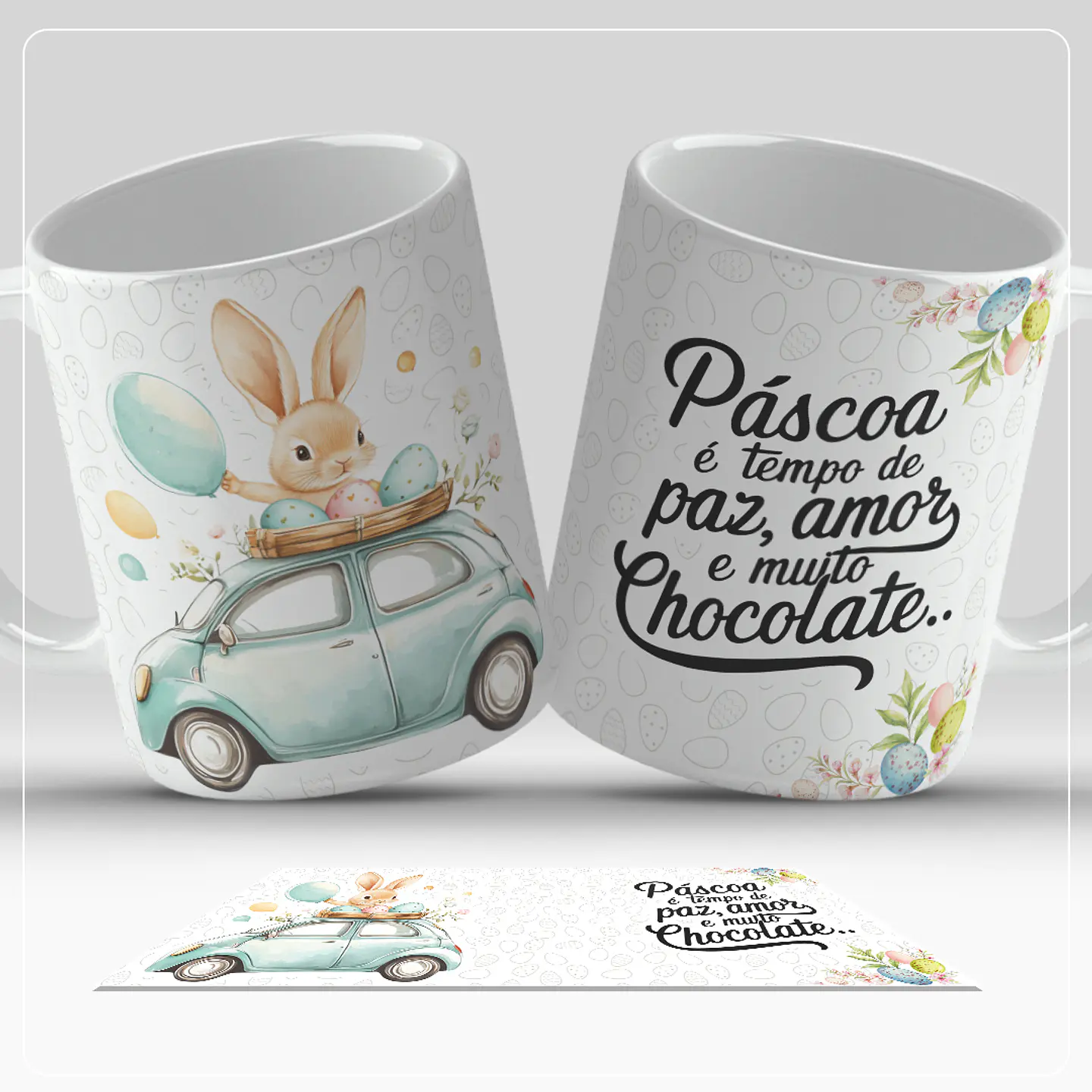 12 Artes para Caneca Páscoa Coelhinhos Arquivo em Jpg 7