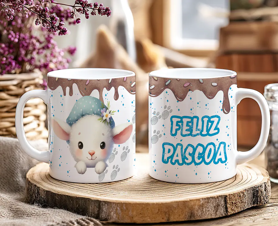 10 Artes para Caneca Doce Páscoa Arquivo Editável 8