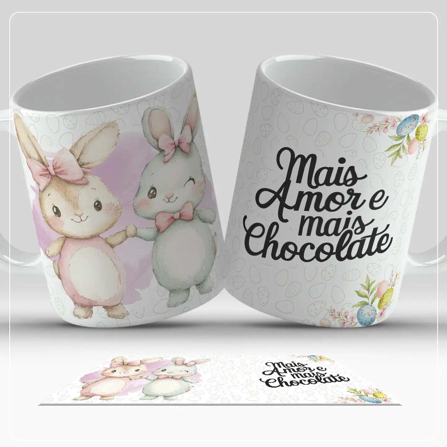 12 Artes para Caneca Páscoa Coelhinhos Arquivo em Jpg 10