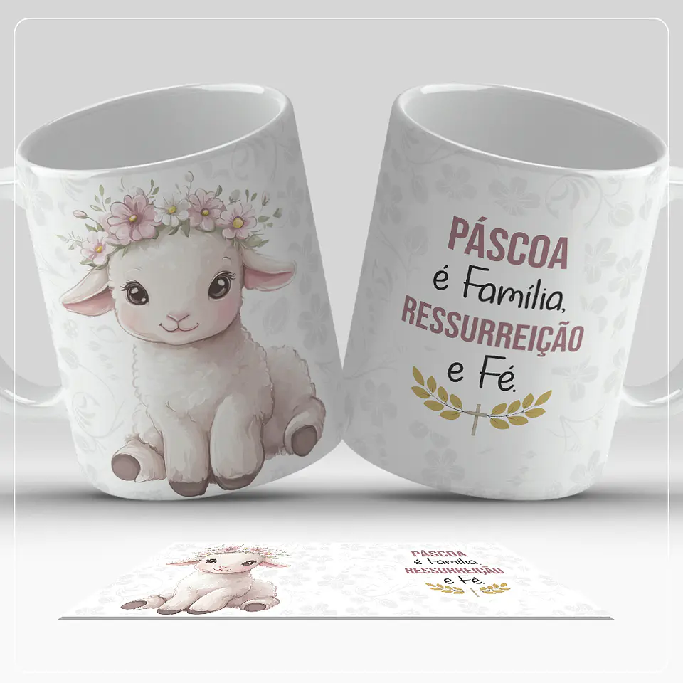 17 Artes para Caneca Páscoa Cristã Arquivo em Jpg 4