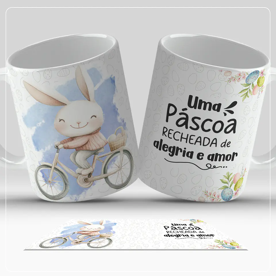 12 Artes para Caneca Páscoa Coelhinhos Arquivo em Jpg 12