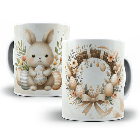 9 Artes para Caneca Páscoa Coelhinho Arquivo em Jpg 