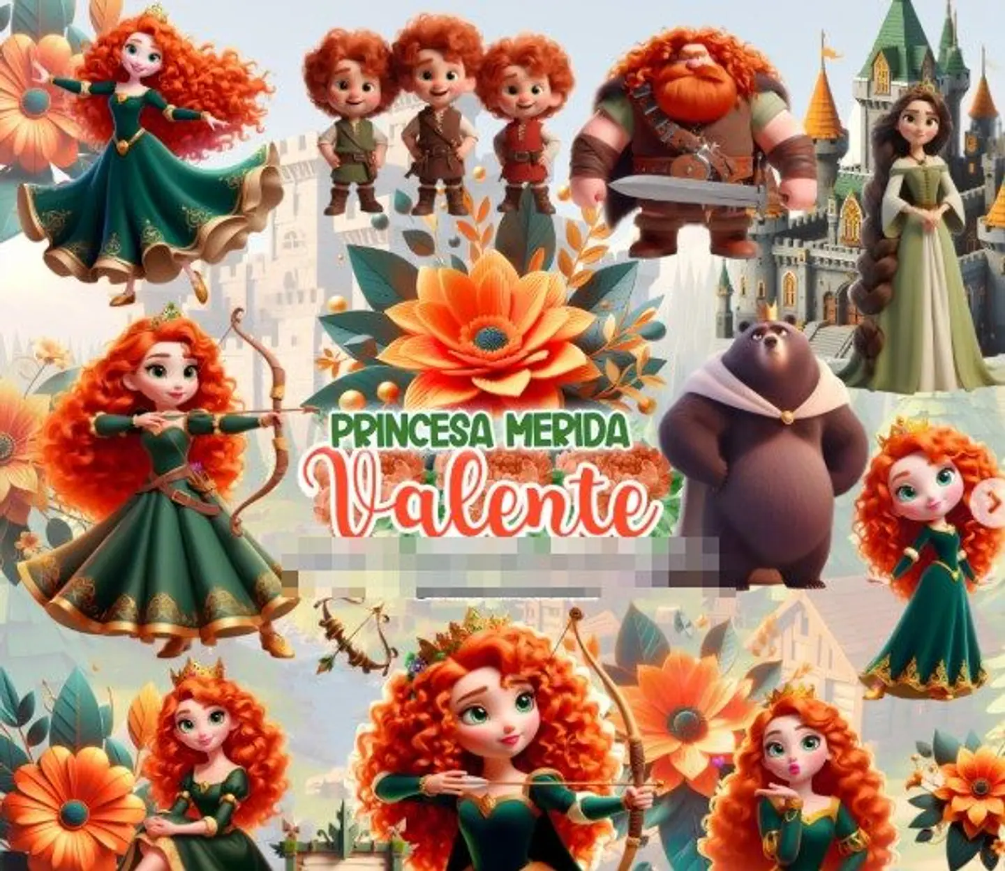 Kit Digital Princesa Merida Valente Png  1