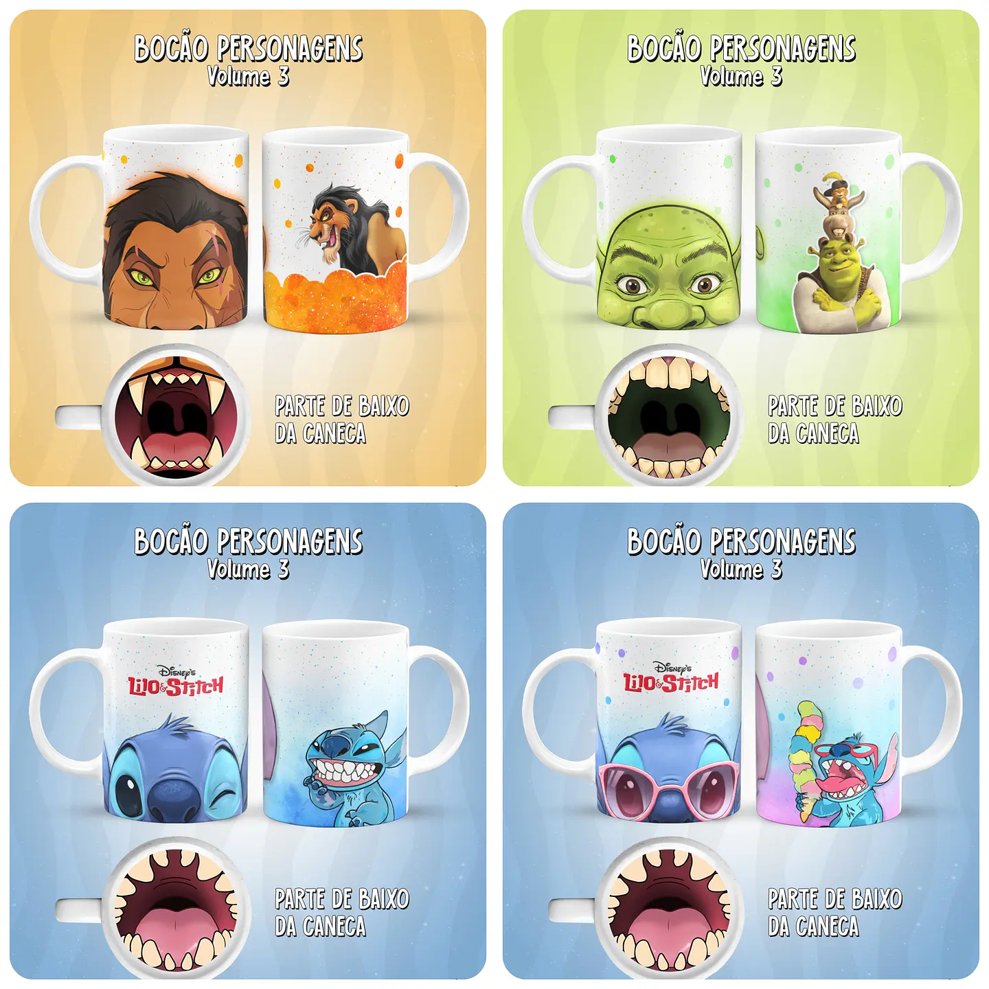 17 Artes para Caneca Personagens Bocão Arquivo em Jpg 2
