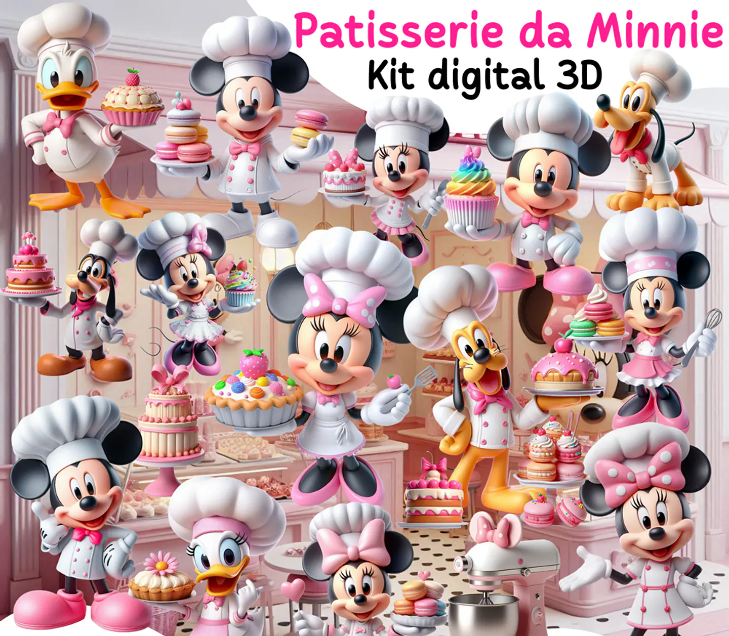 Kit Digital Patisserie da Minnie em Png 1