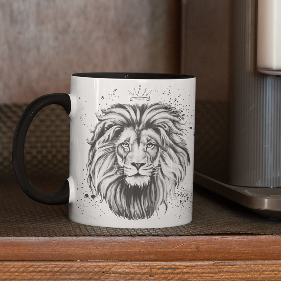 Arte para Caneca Leão de Judá Seja forte e Corajosa Arquivo em Jpg 1