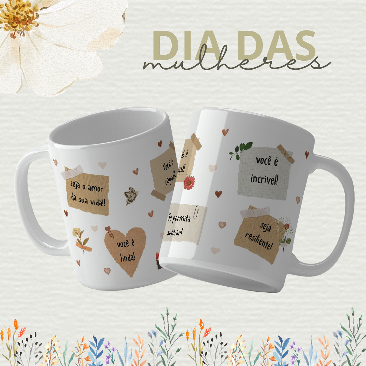 14 Artes para Caneca Dia das Mulheres Arquivo Editável 9