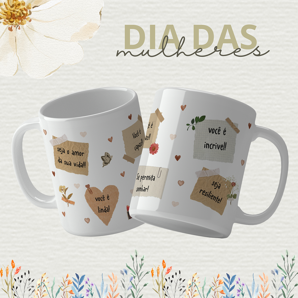 14 Artes para Caneca Dia das Mulheres Arquivo Editável 9