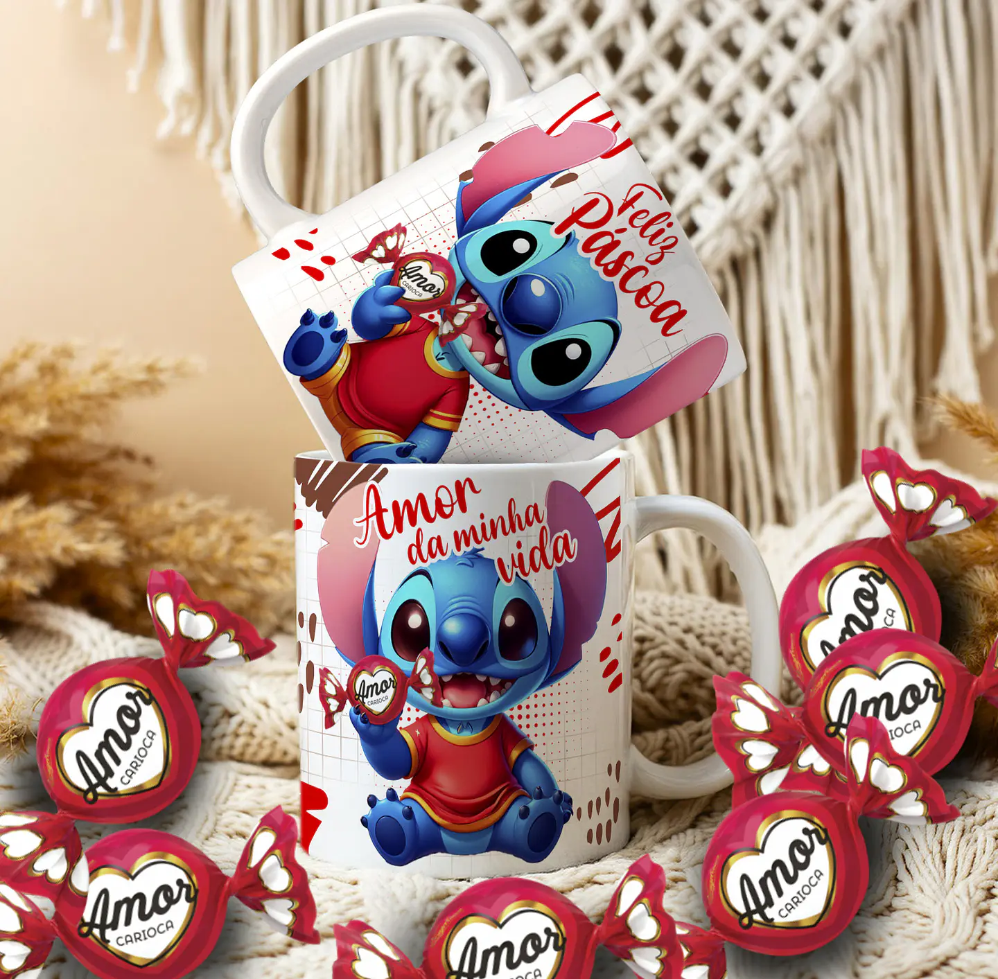 14 Artes para Caneca Páscoa Stitch Arquivo Editável 7