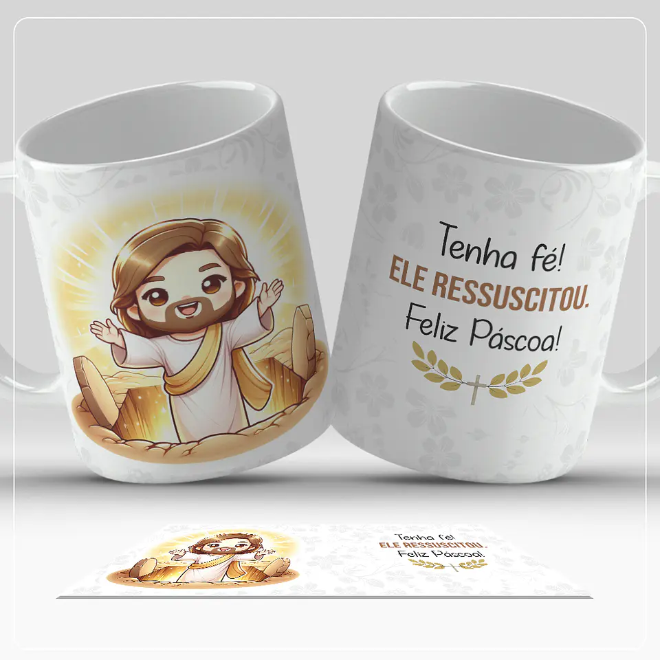 17 Artes para Caneca Páscoa Cristã Arquivo em Jpg 17