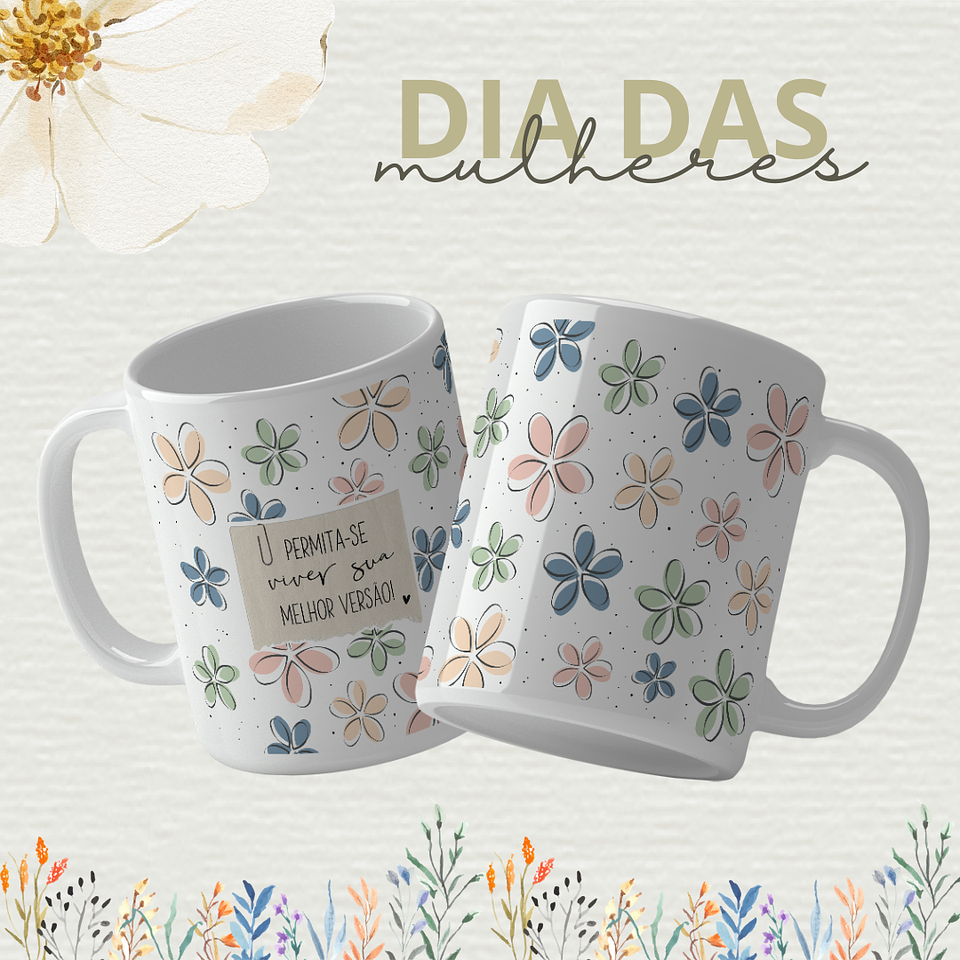 14 Artes para Caneca Dia das Mulheres Arquivo Editável 11