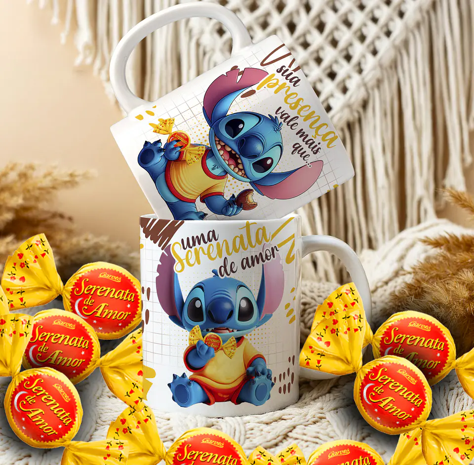 14 Artes para Caneca Páscoa Stitch Arquivo Editável 9