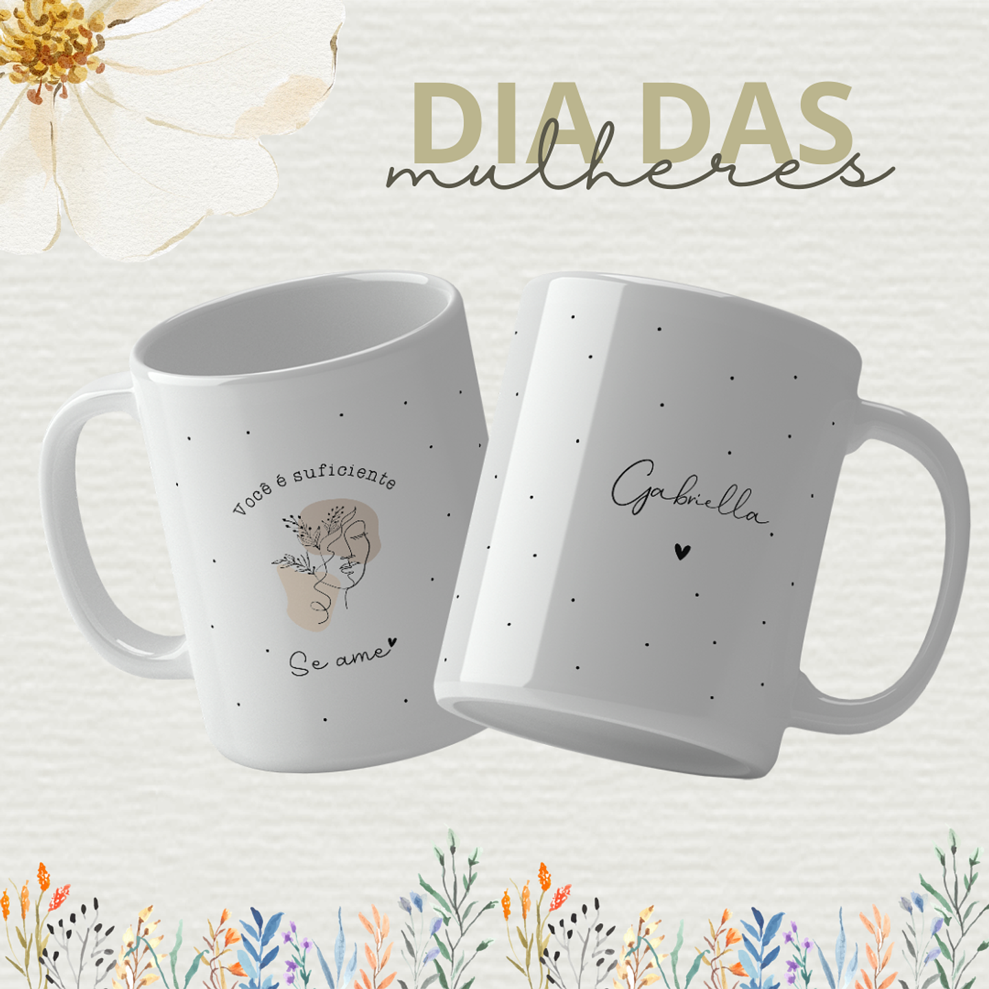 14 Artes para Caneca Dia das Mulheres Arquivo Editável 13