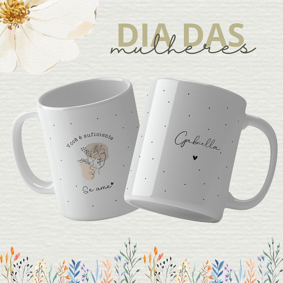 14 Artes para Caneca Dia das Mulheres Arquivo Editável 13