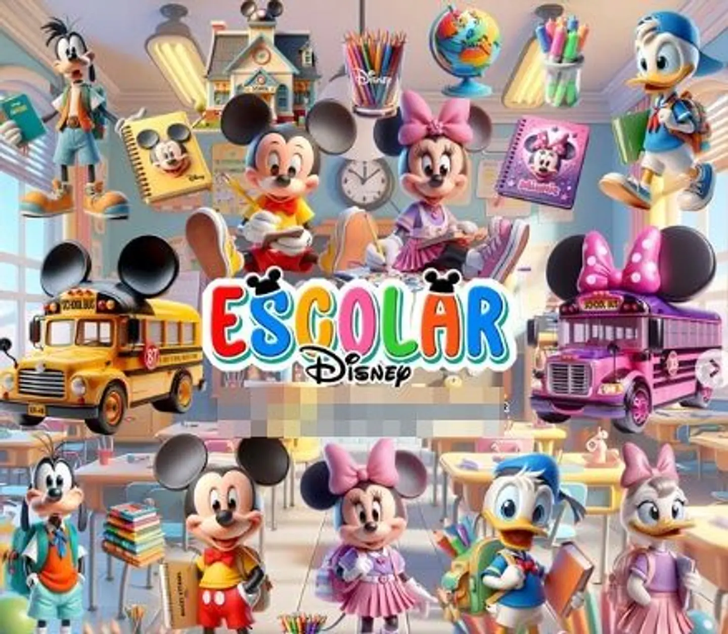 Kit Digital Disney Volta as Aulas Mickey Minnie Png 1