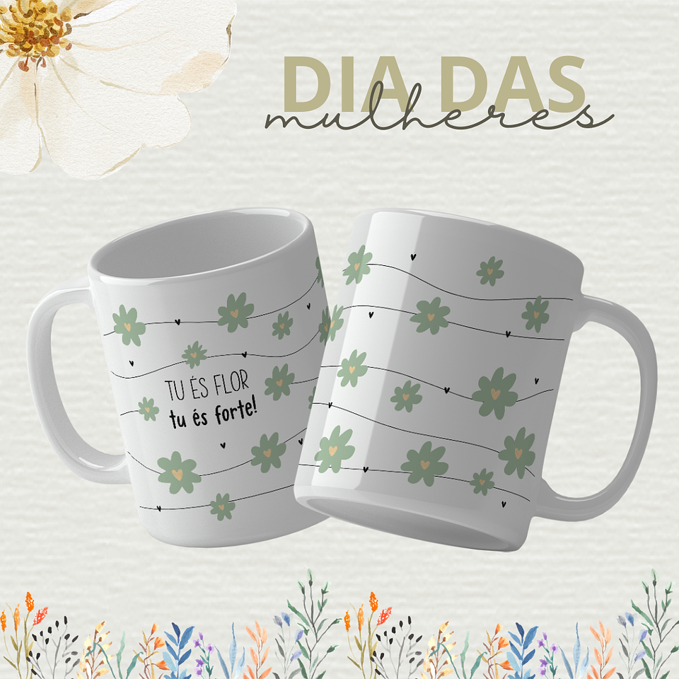 14 Artes para Caneca Dia das Mulheres Arquivo Editável 14