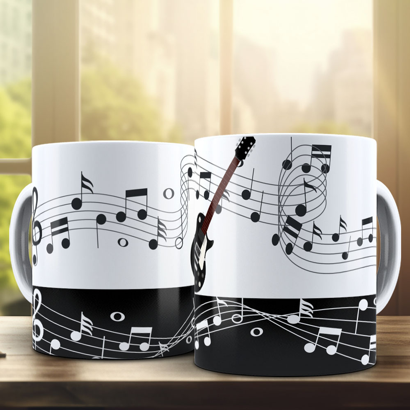 Arte para Caneca Notas Musicais Arquivo em Jpg  1