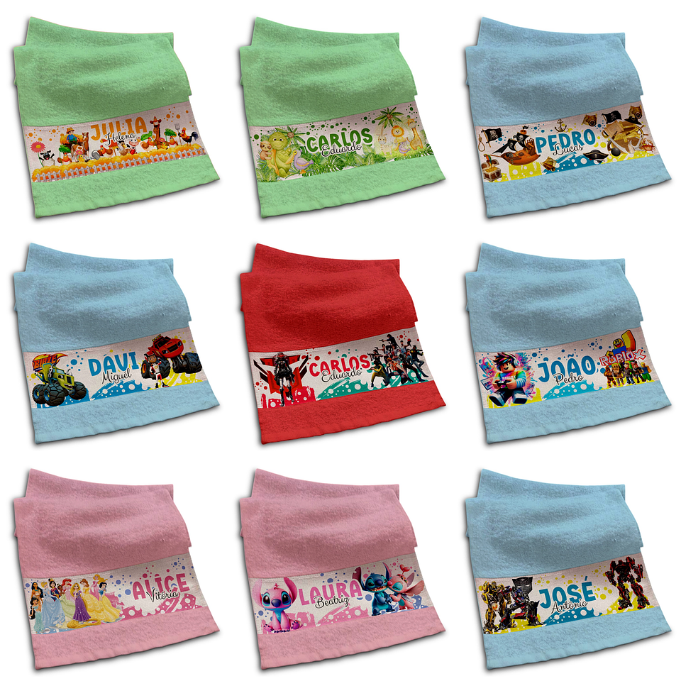 33 Artes para Toalhinhas Personagens Arquivo Editável 4