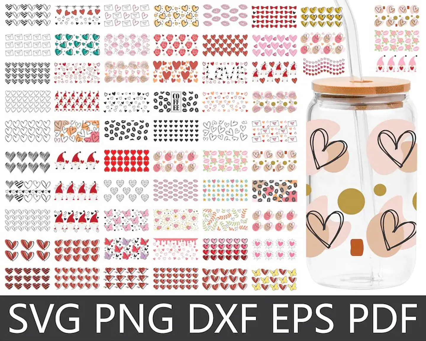 63 Artes para Copo Tampa de Bambu Café Gelado Copo de Vidro Coffe Glass Arquivo em Png 3