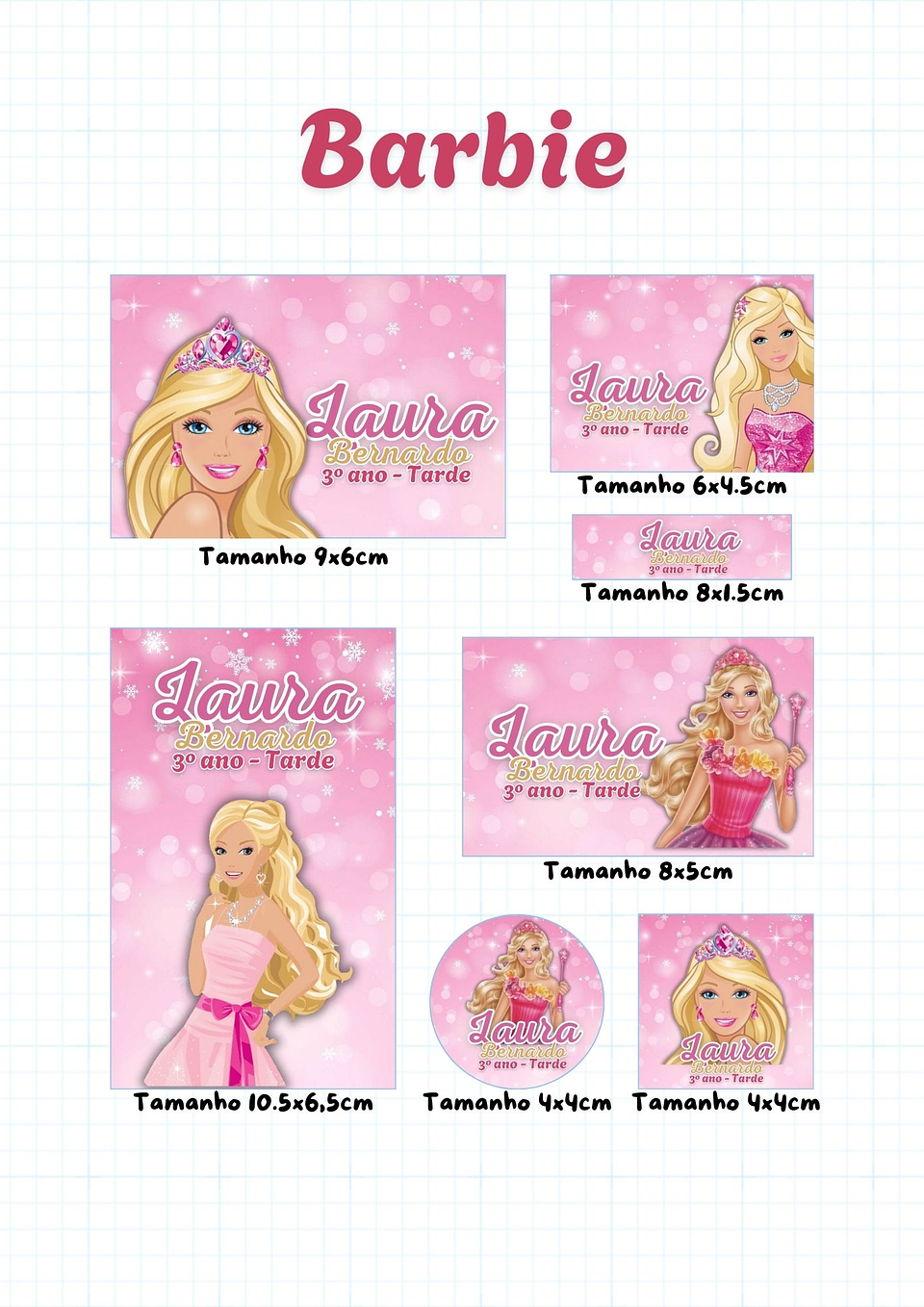 30 Artes para Etiquetas Volta as Aulas Personagens Arquivo Editável  6