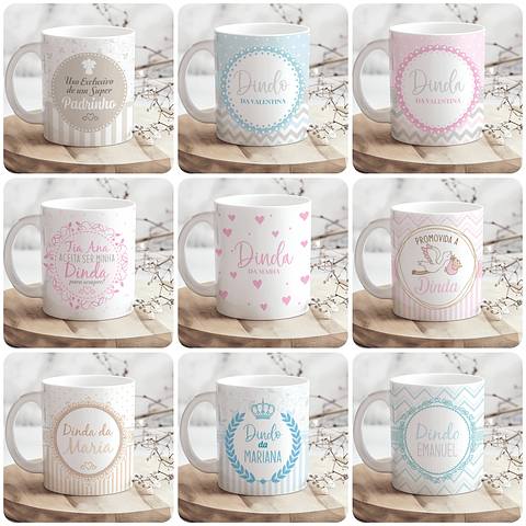 36 Artes para Caneca Dindos Arquivo Editável