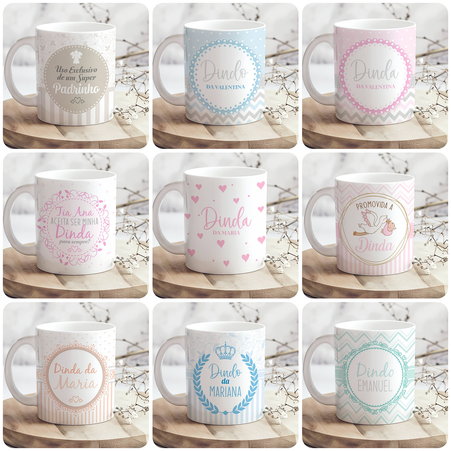 36 Artes para Caneca Dindos Arquivo Editável 1