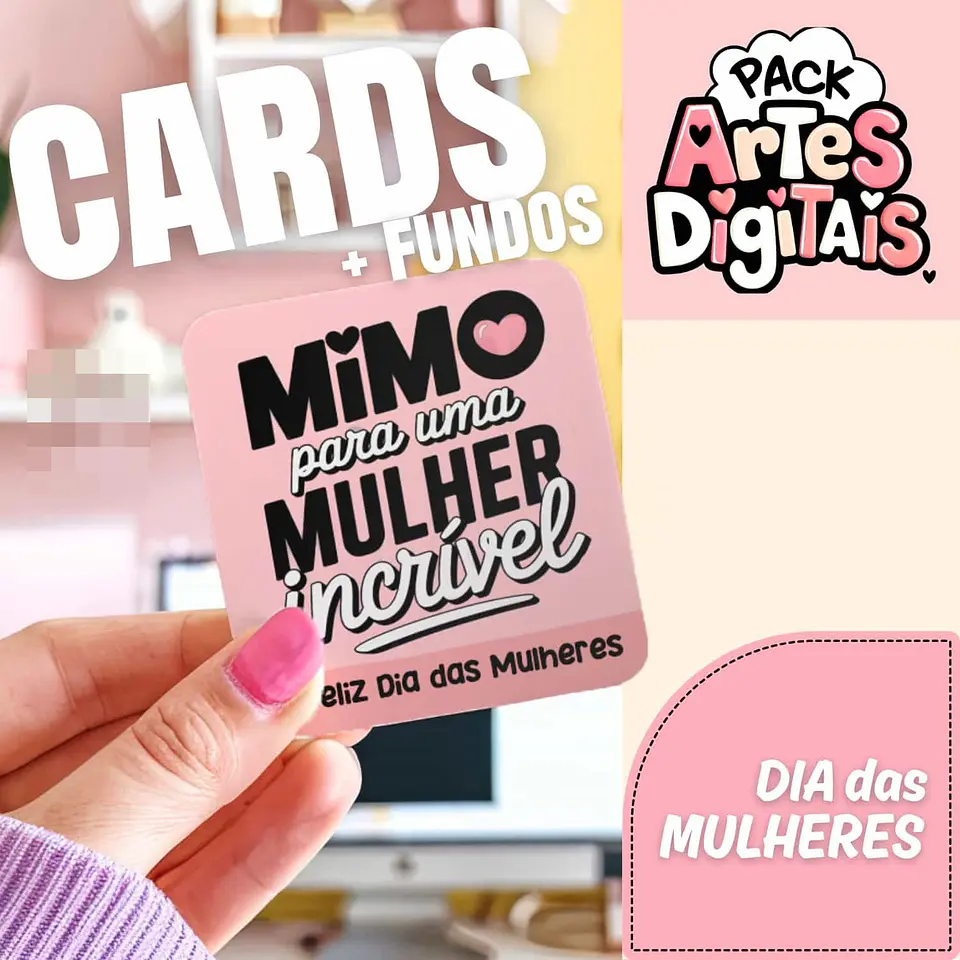 Kit Digital Cards Dia das Mulheres em Png 8