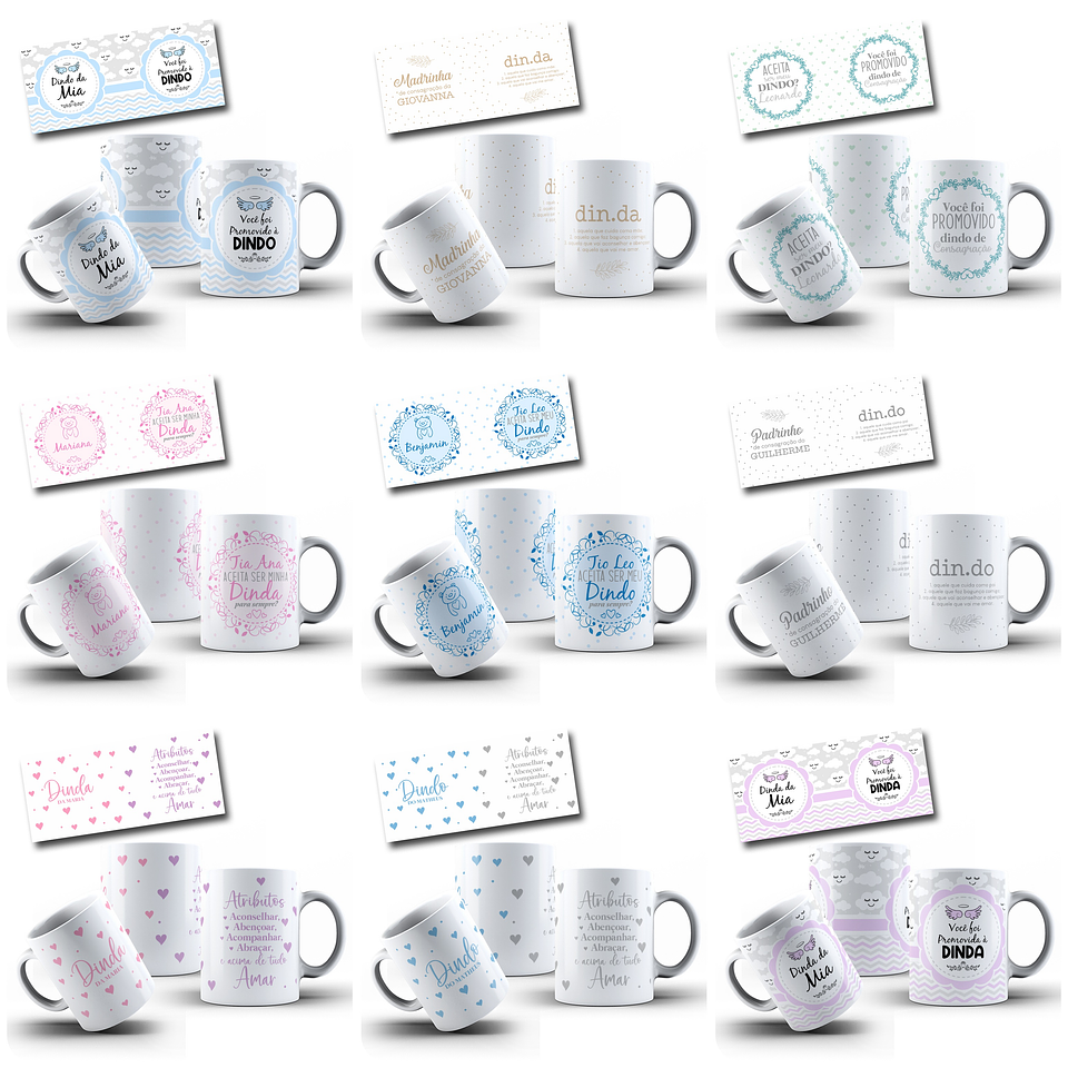 36 Artes para Caneca Dindos Arquivo Editável 3