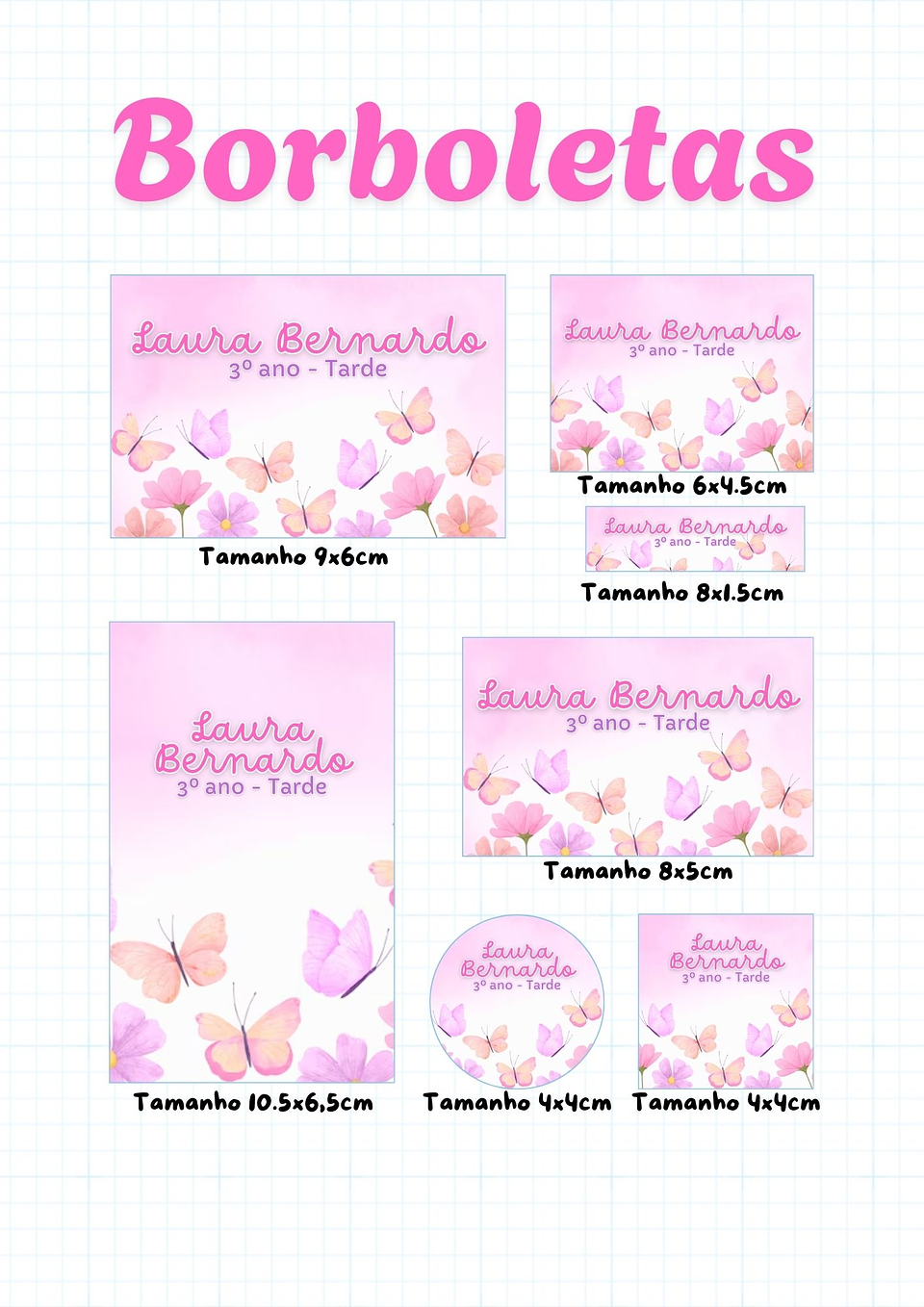 30 Artes para Etiquetas Volta as Aulas Personagens Arquivo Editável  9