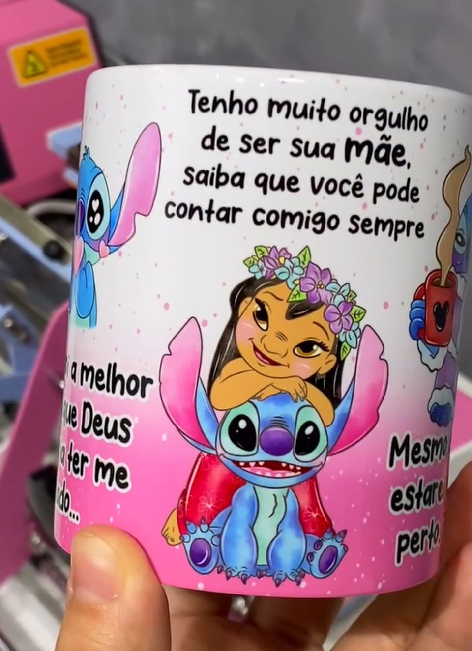 Arte para Caneca Stitch Filha Você foi a melhor coisa que Deus poderia ter me dado... Arquivo em Jpg 3