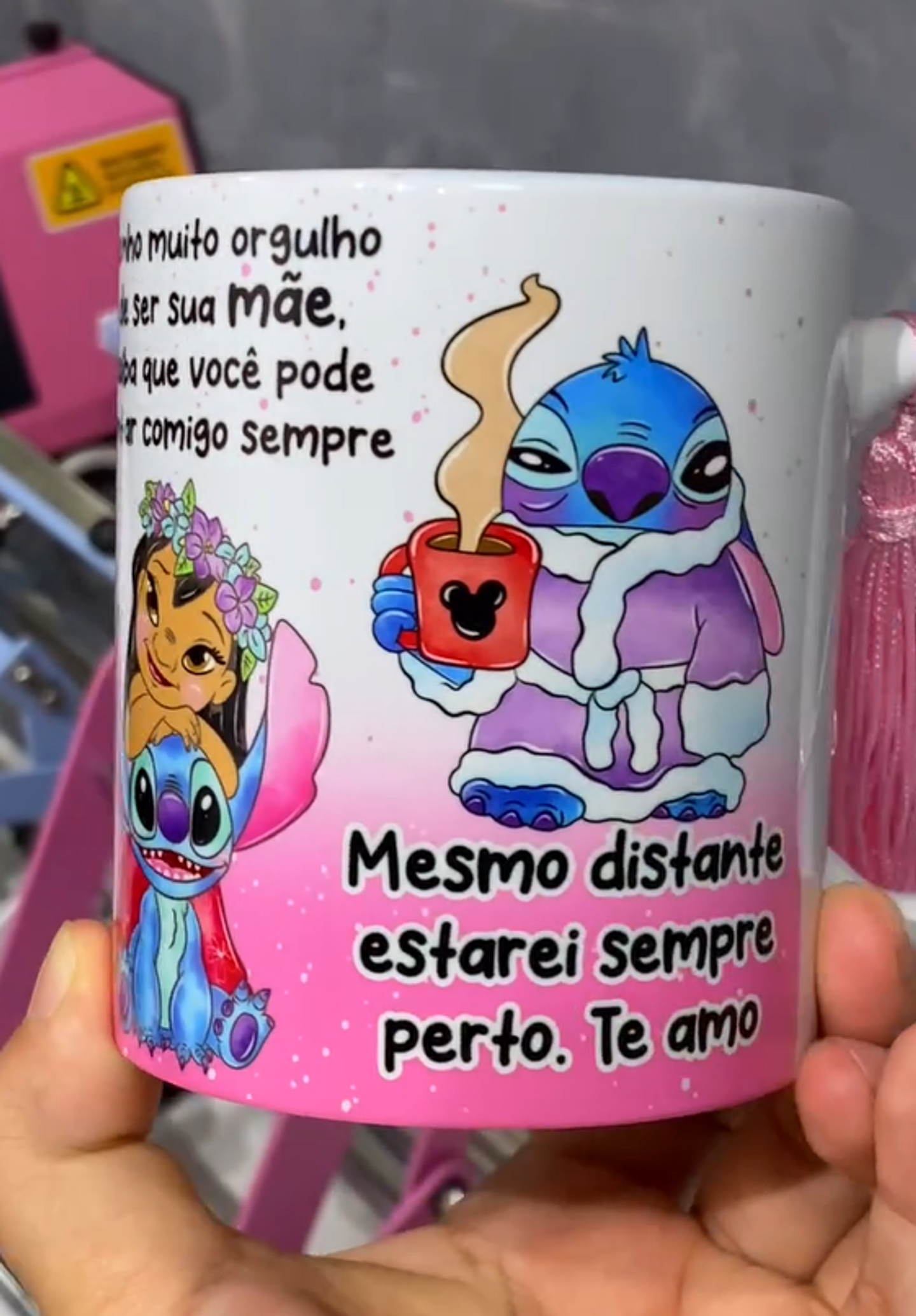 Arte para Caneca Stitch Filha Você foi a melhor coisa que Deus poderia ter me dado... Arquivo em Jpg 4