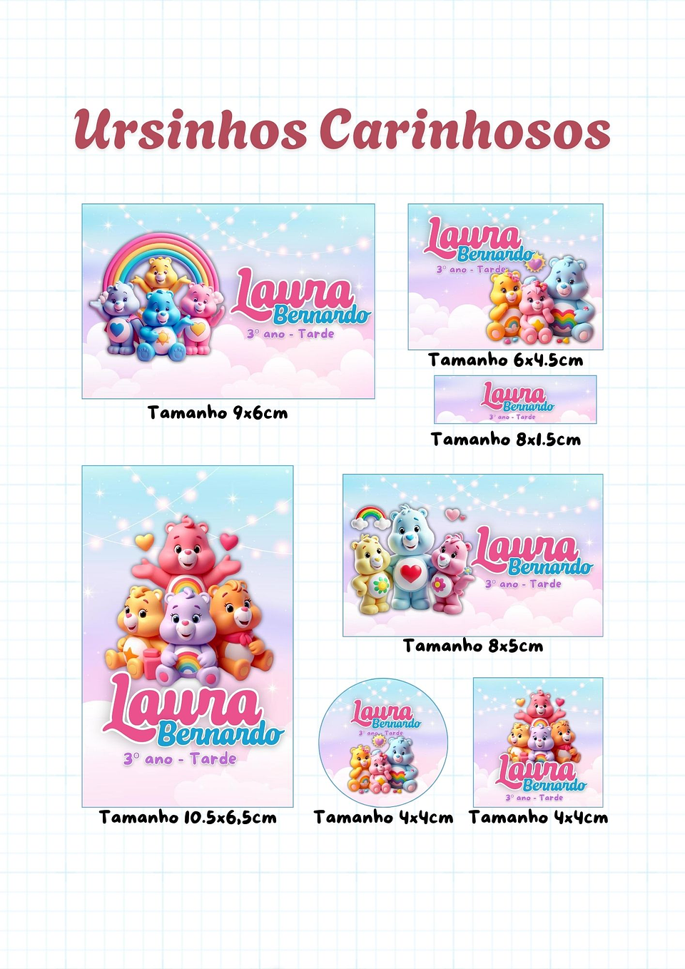 30 Artes para Etiquetas Volta as Aulas Personagens Arquivo Editável  11