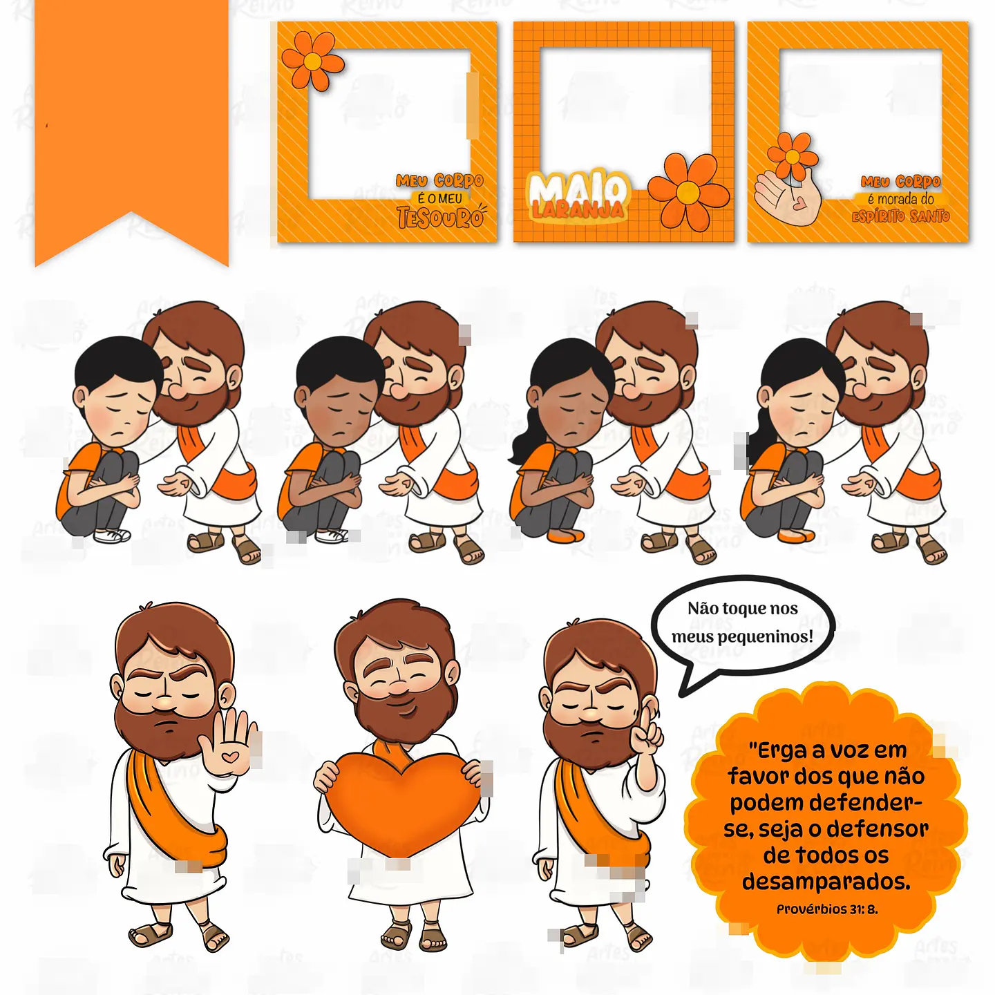 Kit Digital Maio Laranja Png  2